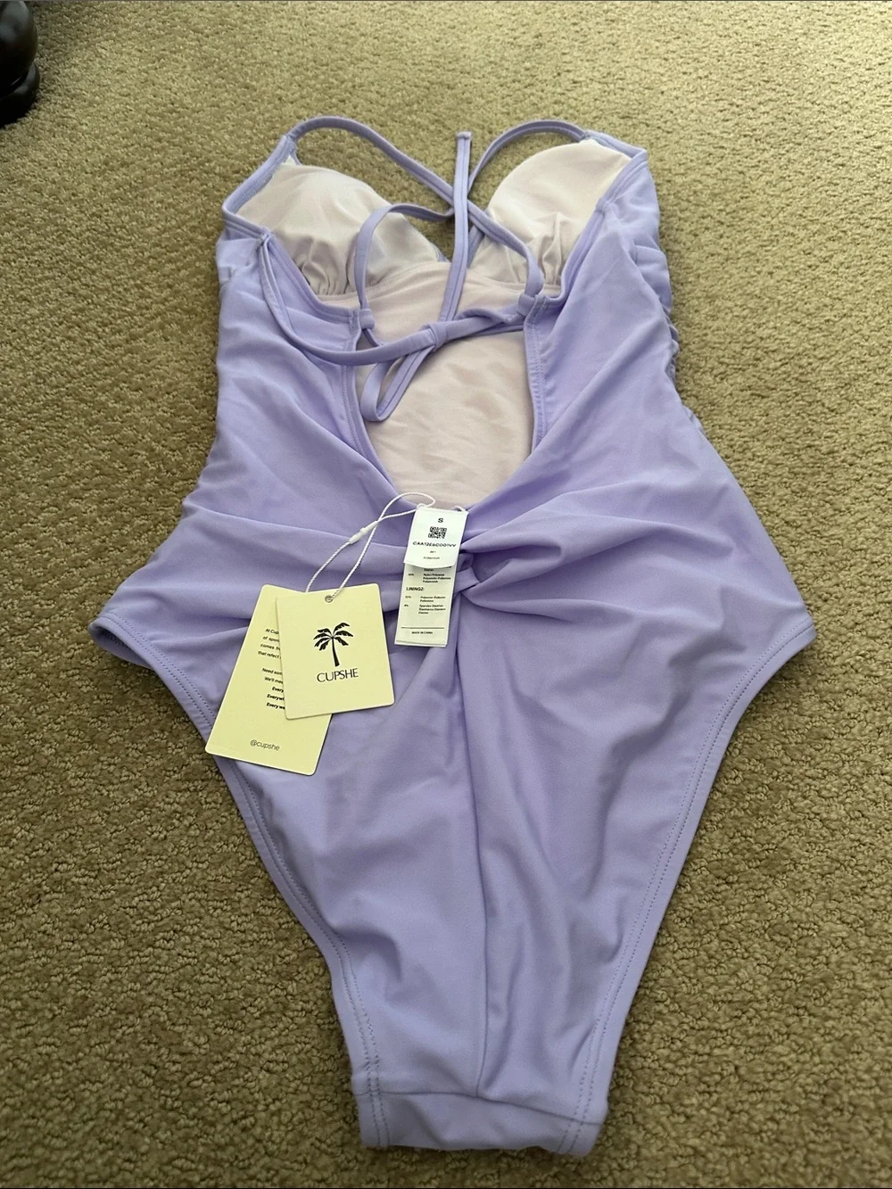 Cupshe Lavender Ruched Girls One-Piece Swimsuit